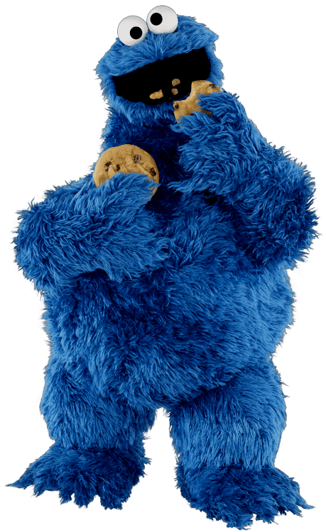 Cookie character eating cookie